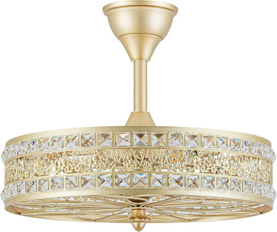 Bladeless Crystal Fandelier Ceiling Fan with Lights & Remote for Home Decor