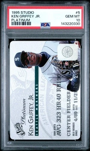 1995 Donruss Studio #5 Ken Griffey Jr. Platinum PSA 10 Gem Mint, Mariners 💎