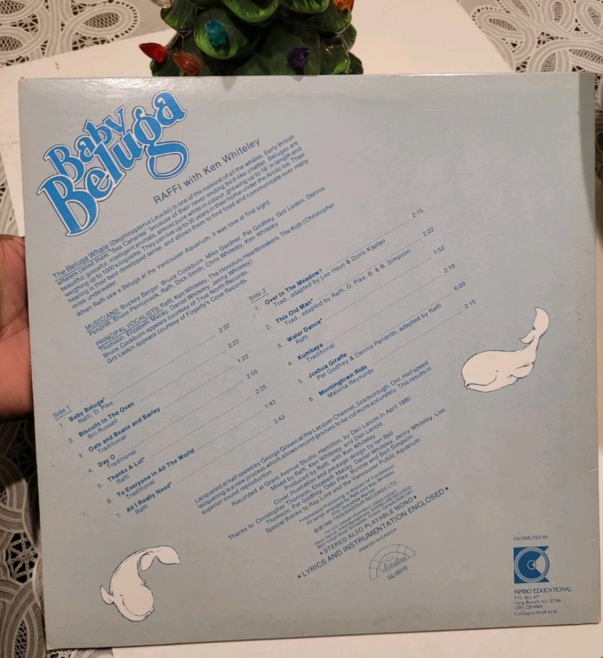 ORIGINAL Vtg 1980 RAFFI with KEN WHITELEY Album BABY BELUGA Vinyl RECORD - Image 4 of 4
