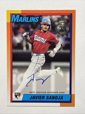 2025 Topps Javier Sanoja 1990 Auto Series 2 RC #90B2-JS Marlins Rookie