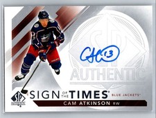 2017-18 SP Authentic Sign of the Times Autographs Cam Atkinson Auto Columbus