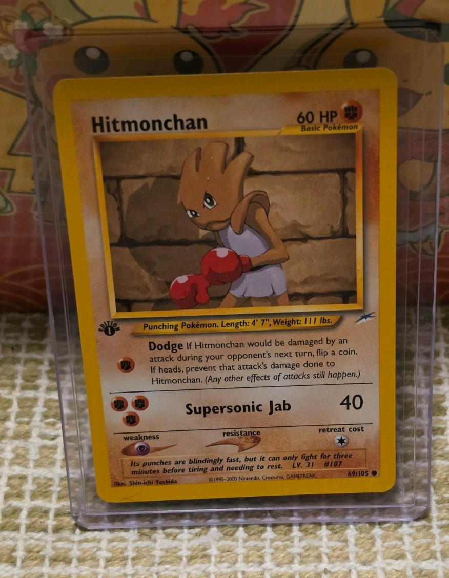 Hitmonchan 69/105 Pokemon TCG 1st Edition Neo Destiny NM Vintage 2002 Card