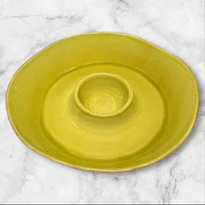 Crate & Barrel Marin Green Chip & Dip Bowl | 13.5” Serving Dish | Great Conditio