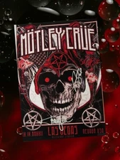 Motley Crue Hand Signed Tour Poster Autographed Tommy Lee Nikki Sixx Las Vegas 