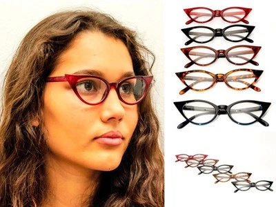 FADS & FASHION Retro 1950,60s Cat Eye Vintage Fashion Reading Glasses In 5 Colour Designs MT57