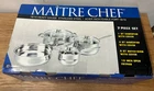 Maitre Chef 7-Piece Pro Quality 18/10 Stainless Steel Cookware Set 4 Pans 3 Lids