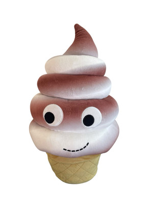 Yummy World Kidrobot 16'' Chocolate Swirl Soft Serve Ice Cream Plush Stuffed Toy
