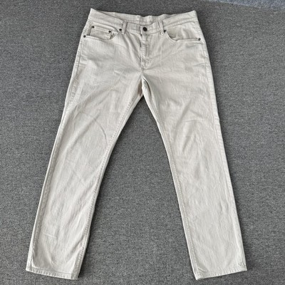 Mott & Bow Jeans Mens 36x32 Beige Slim Straight Light Wash Stretch Denim Pants