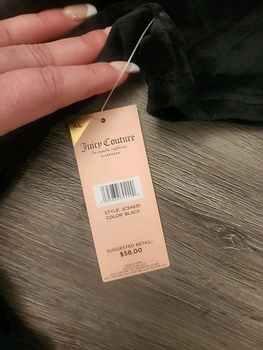Juicy Couture Neu mit Etikett schwarzer Veloursanzug Größe XL Unterteil neu ohne Etikett - Bild 11 von 11