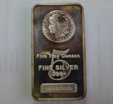 HM 5oz .999+ Silver Morgan Bar