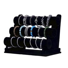 3 Tier bracelets holder for Vendors - Elegant Black Velvet Jewelry Display