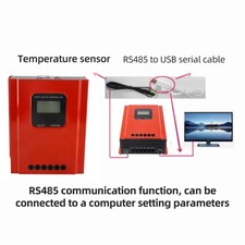 .Solar Controller 60A MPPT Solar Charge Controller RS485 Communication 12V 24V