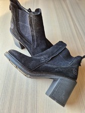Stiefeletten, Wildleder mit Blockabsatz, leic...
