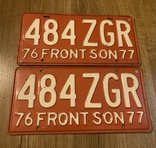Vintage Original 1976 1977 Sonora Fronteriza License Plates PAIR 484 ZGR