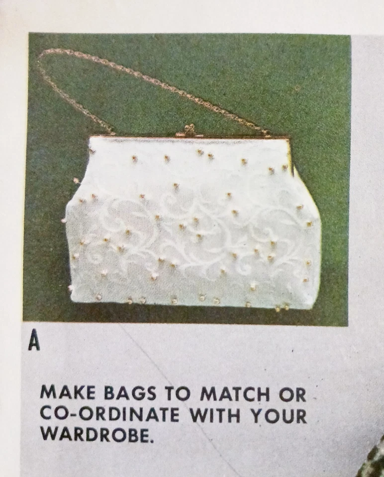 McCalls 6466 Vintage 1962 Bags Purse Handbag 7" 9" 12" UC/FF Pattern - Image 3 of 4