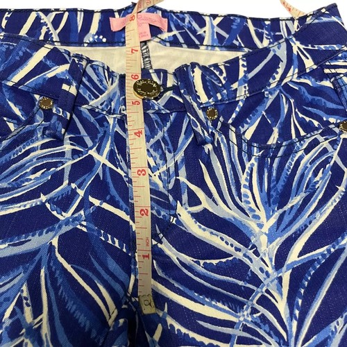 Lilly Pulitzer South Ocean Crop Pants 00 Twilight Blue Early Riser Coastal Prep - Picture 7 of 14