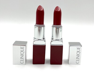 2 Pcs Clinique LIP Color  Lipstick 13 Love Pop ~Full Size  in Retail Shell Case