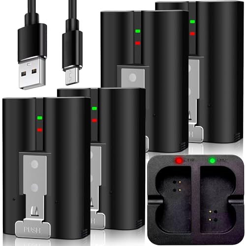 4PACK New V4 Battery and USB Charging Station for Ring-Doorbell-Camera