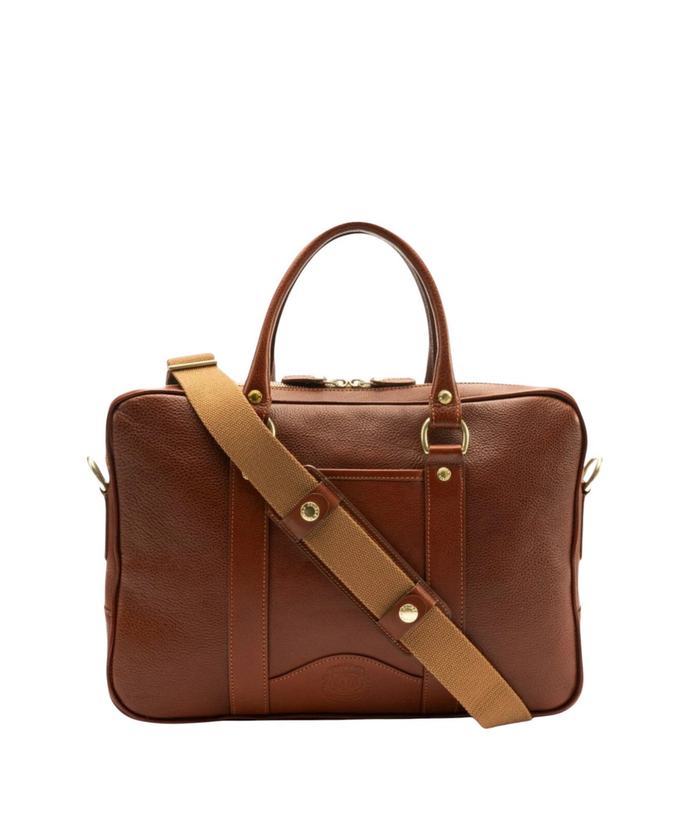 Ghurka Vintage Chestnut Leather Scout No. 295 Briefcase Laptop Bag