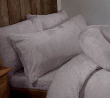 Silver Teddy Fleece Fur Body Bolster Long Pillowcase, Thermal, Nursing Pregnancy