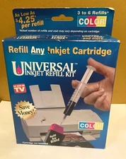 Universal Inkjet Printer Cartridge by ONTEL Color Refill Kit NEW in BOX
