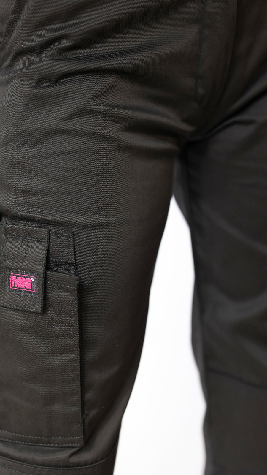 Ladies Womens Knee Pad Pockets Cargo Combat Work Trousers BLACK NAVY