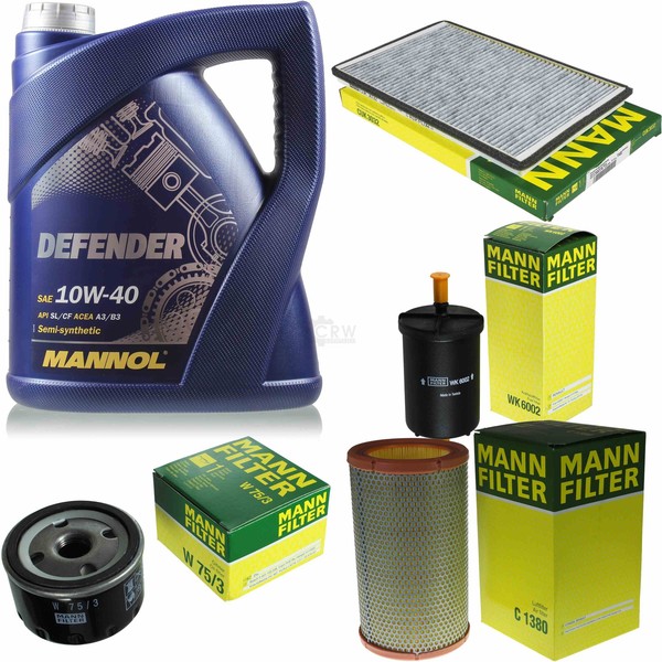 Motor-ÖL 5L Mannol Defender 10W-40 +MANN-FILTER FüR Renault Megane I BA0/1_ 1.6E-image