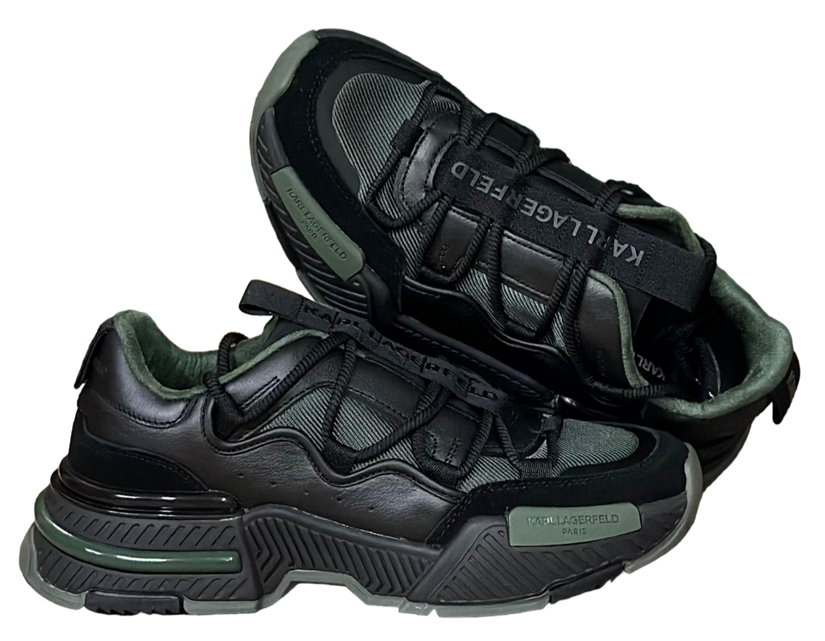 KARL LAGERFELD MENS GREEN TENNIS SHOE LF4S1055 BKGN