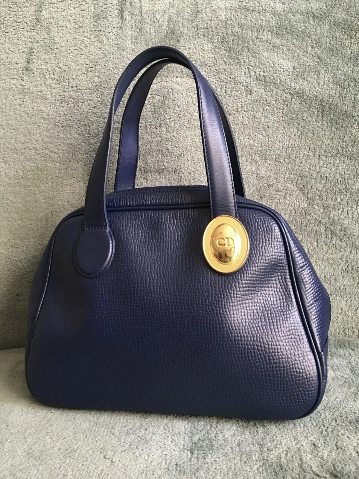 Sac à main bandoulière Christian Dior vintage cuir bleu