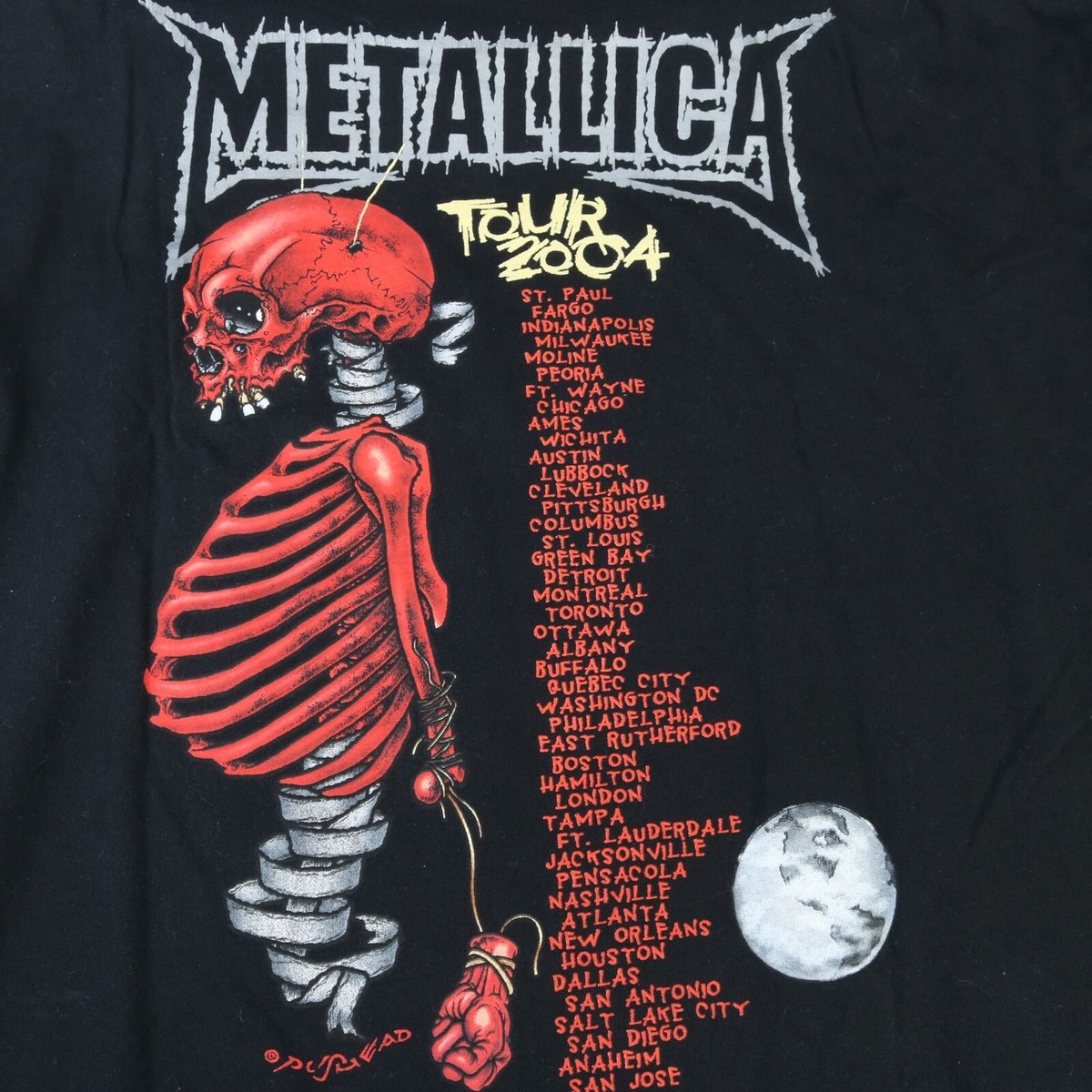 希少 00's LLICA PUSHEAD TOUR 2004 Tシャツ 希少 XL METALLICA PUSHEAD Tour 2004 Tシャツ