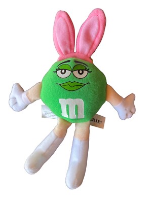 Galerie M&Ms Easter Bunny Plush Toy 2004 Green Pink Gift Basket Pink Green