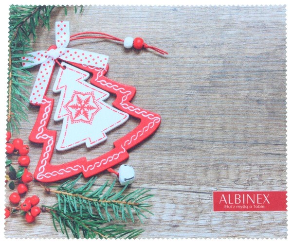 Microfasertuch Mit Weihnachtsbaumbehang - Motiv | Brillenputztuch 17,5 X 15,3 Cm-image