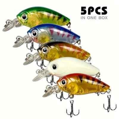 5pcs 4.5cm Floating Crankbait Fishing Lure - 4g Hard Wobbler for Topwater.