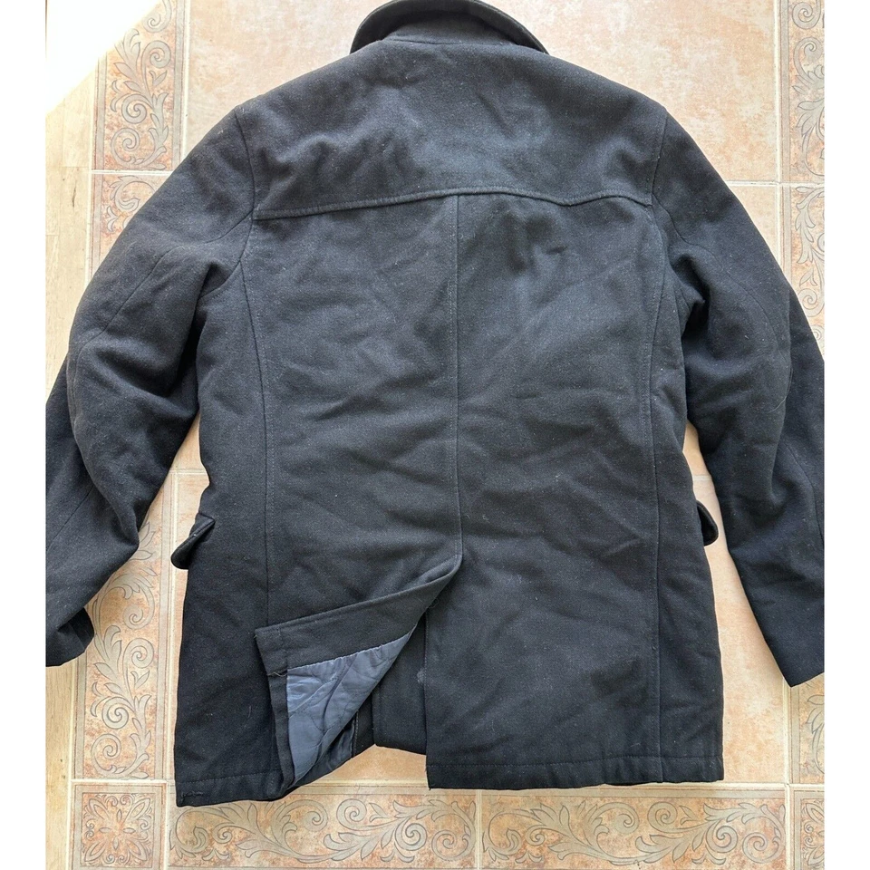 GUESS  Black  Wool blend Coat Men Size: S - Image 4 of 4