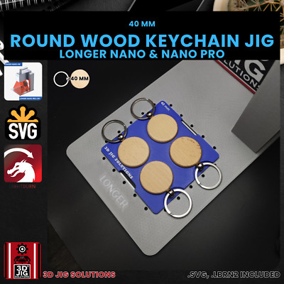 Longer Nano Pro Round Keychain Jig | Laser Engraving Template