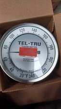 Tel-Tru Temp Gauge, 1/2" Npt, 20-240F, Stem 6, 5" dial face, Stainless Steel