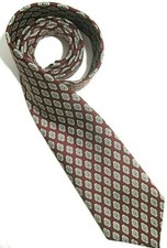 POLO Ralph Lauren Mens Silk Necktie | Maroon| Geometric Dot Print | Made in USA