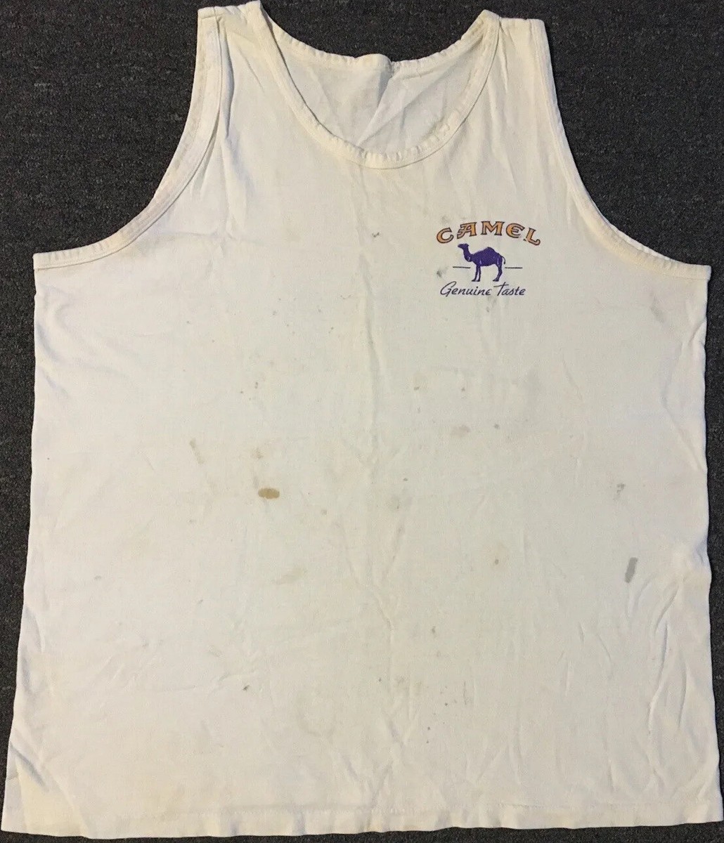 5WB671【90s】vintage CAMEL ロゴ　タバコ　タンクトップ 90年代 CAMEL キャメル タバコ アドバタイジングプリント タンク