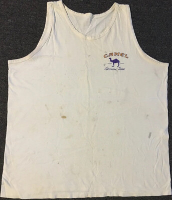 Vtg 90s Camel Cigarettes Faded Distress Tank Top XL Smoking