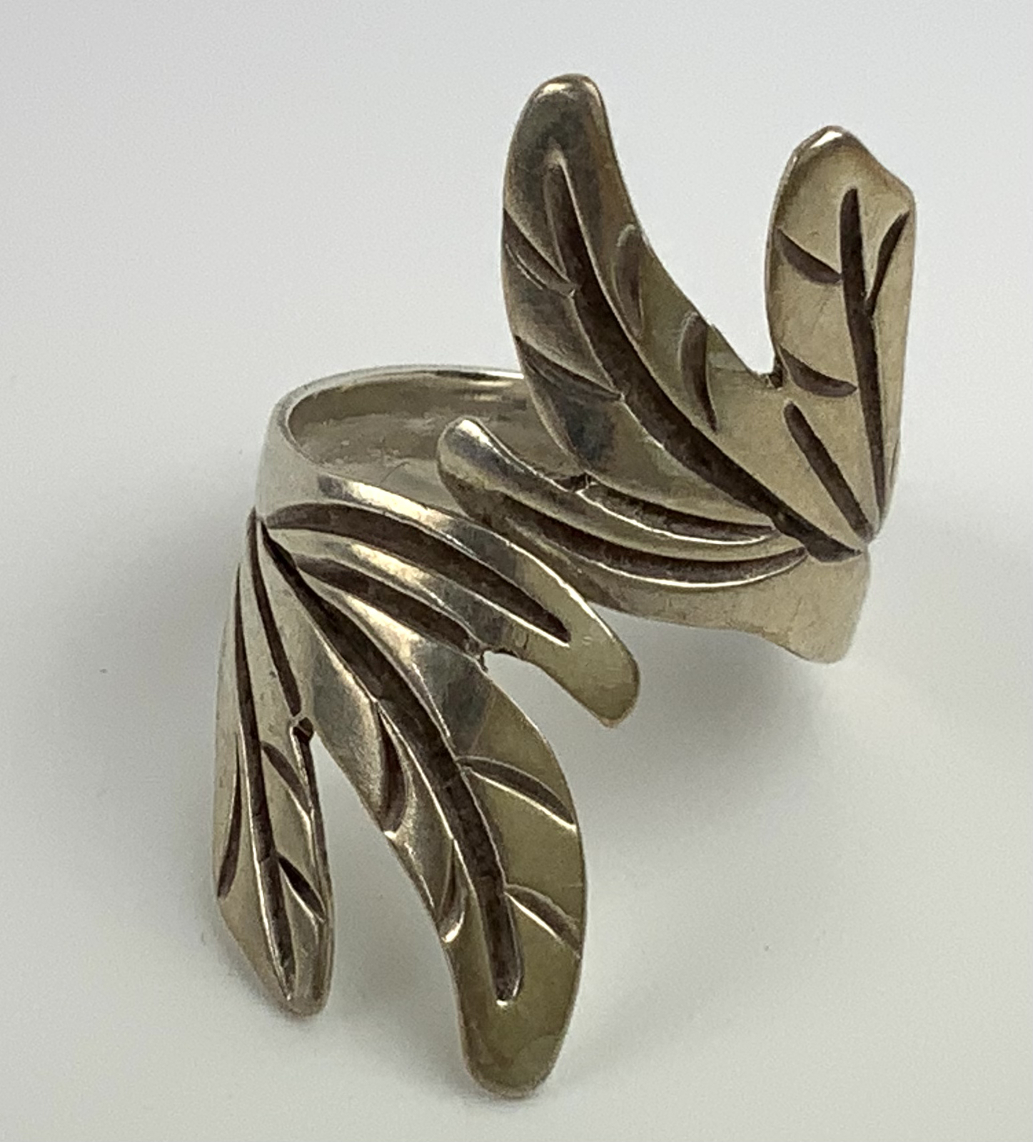 Adjustable lightweight leaf ring 925 Sterling - image 1