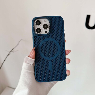 Heat dissipation Magnetic Case with Lens Stand For iPhone 16 Pro Max 15 14 13 12