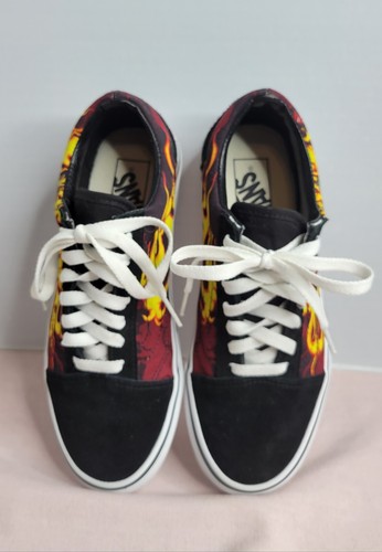 Vans Old Skool Samurai Rising Men Sz 6 -Wmn Sz 7.5 -Black Flames Skate Shoes - Picture 13 of 19