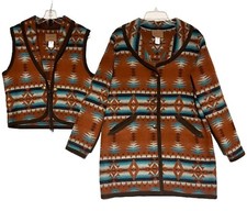 Rare Pendleton Woolen Mills Western Aztec Cowgirl Jacket Coat And Matching Vest