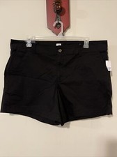 Gap Womens Black, Size 18, Stretchy, Mid-Rise, Easy, 5  Inseam, Shorts NWT A3051