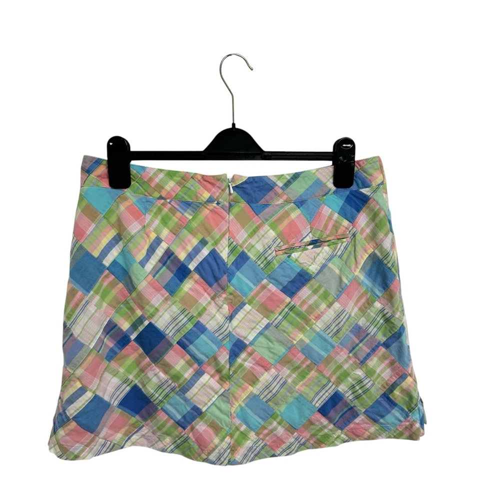 Falda corta de golf vintage Lady Hagen para mujer a cuadros con retazos multicolor talla 12 Foto 4 de 4