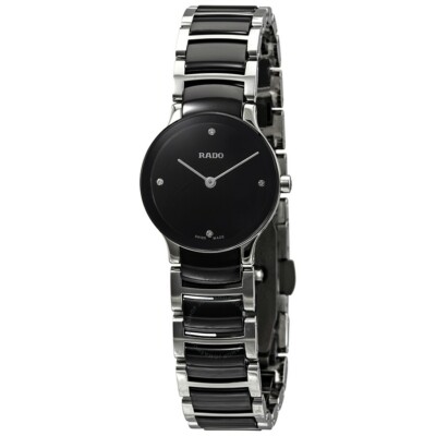 RADO Centrix Black Dial Steel and Ceramic Ladies Watch R30191712