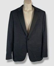 Ermenegildo Zegna Mens Black Sartorial Wool and Silk Tuxedo Suit Jacket Size 54L