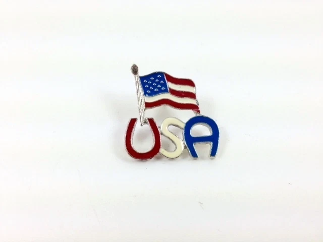 Dozen Lot 12 WHOLESALE Silver Plated Enamel USA American Flag Tac Lapel TAC Pin - Image 2 of 3