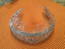 Lovely Silver Tiara with Clear Rhinestones and Crystals Head Band Bridal