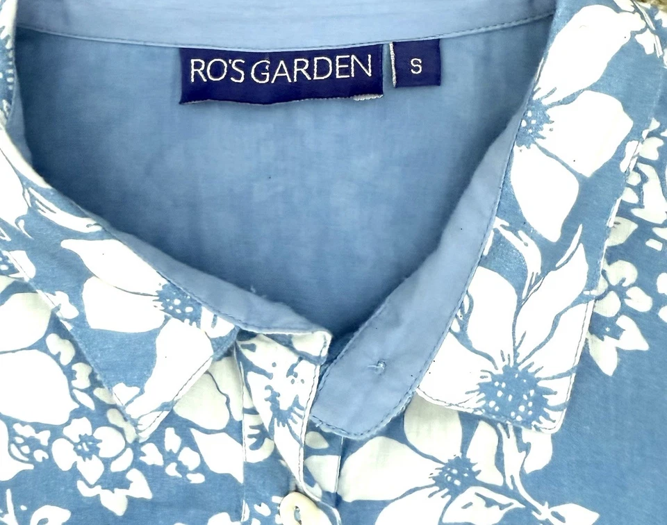 Ro’s Garden Deauville Short Dress Womens Small Blue Floral Preppy Feminine Soft - Image 3 of 4